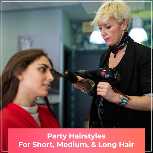 party hairstyles for short, medium, & long hair