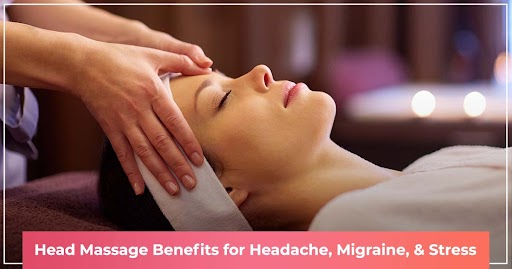 face massage benefits for headache, migraine and stress