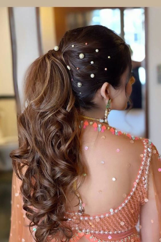Best Hairstyle For A Wedding, Mehndi And Haldi With Floral - Tikli